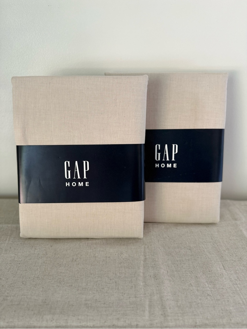 GAP Home Neutral Beige Organic Cotton Curtain Pair